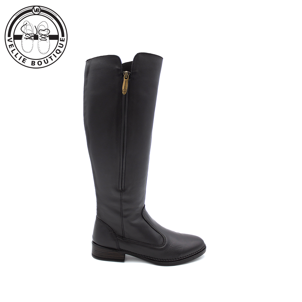 Tsonga Ikwata Leather Riding Boot - Black Relaxa – Vellie Boutique