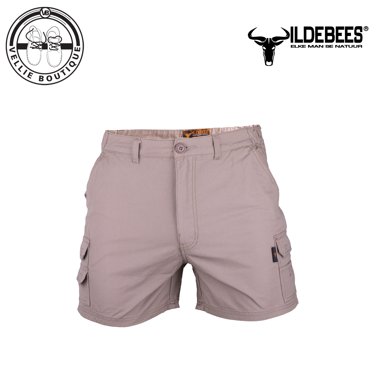 Wildebees Mens Cargo Short 12cm - Khaki
