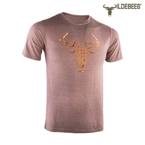 Wildebees Mens T-Shirt Perspective Tee -Taupe Melange
