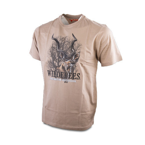 Wildebees Mens Barbed Kudu Tee - Desert Sand