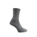 A pair of gray ribbed socks with cushioned foot, suitable for agricultural and outdoor activities.