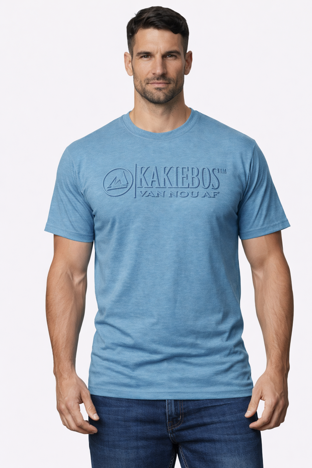 Kakiebos Mens Plein Bos (Emboss) T-Shirt - Lagoon