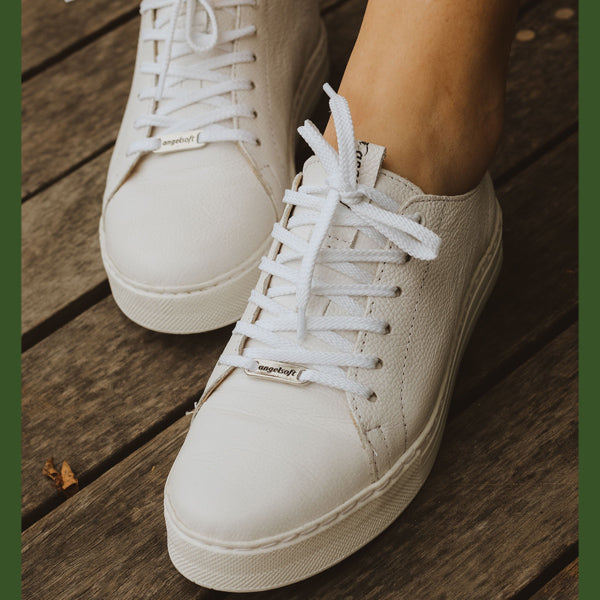 Angelsoft Cindy Lace-Up Leather Sneaker (White) [1964]