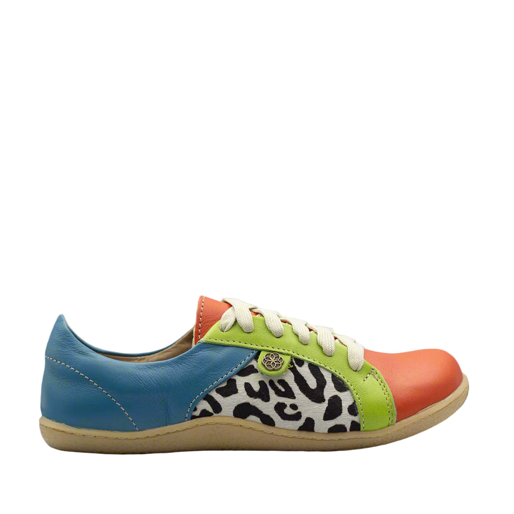 Multicolored sneaker with leopard print 
