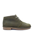A green Grasshoppers Nevada Vellie style lace-up shoe for men, showing the side profile with the brand logo on the heel.