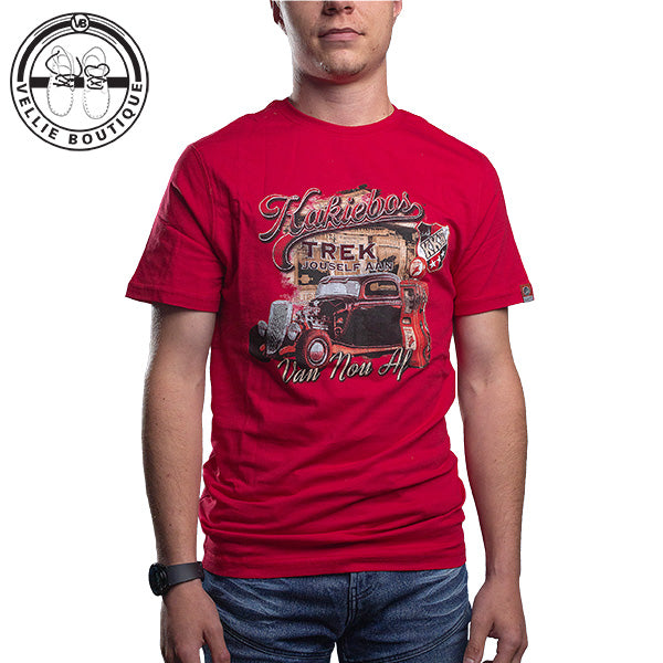 Kakiebos Mens Classic Hot Rod Tee - Red