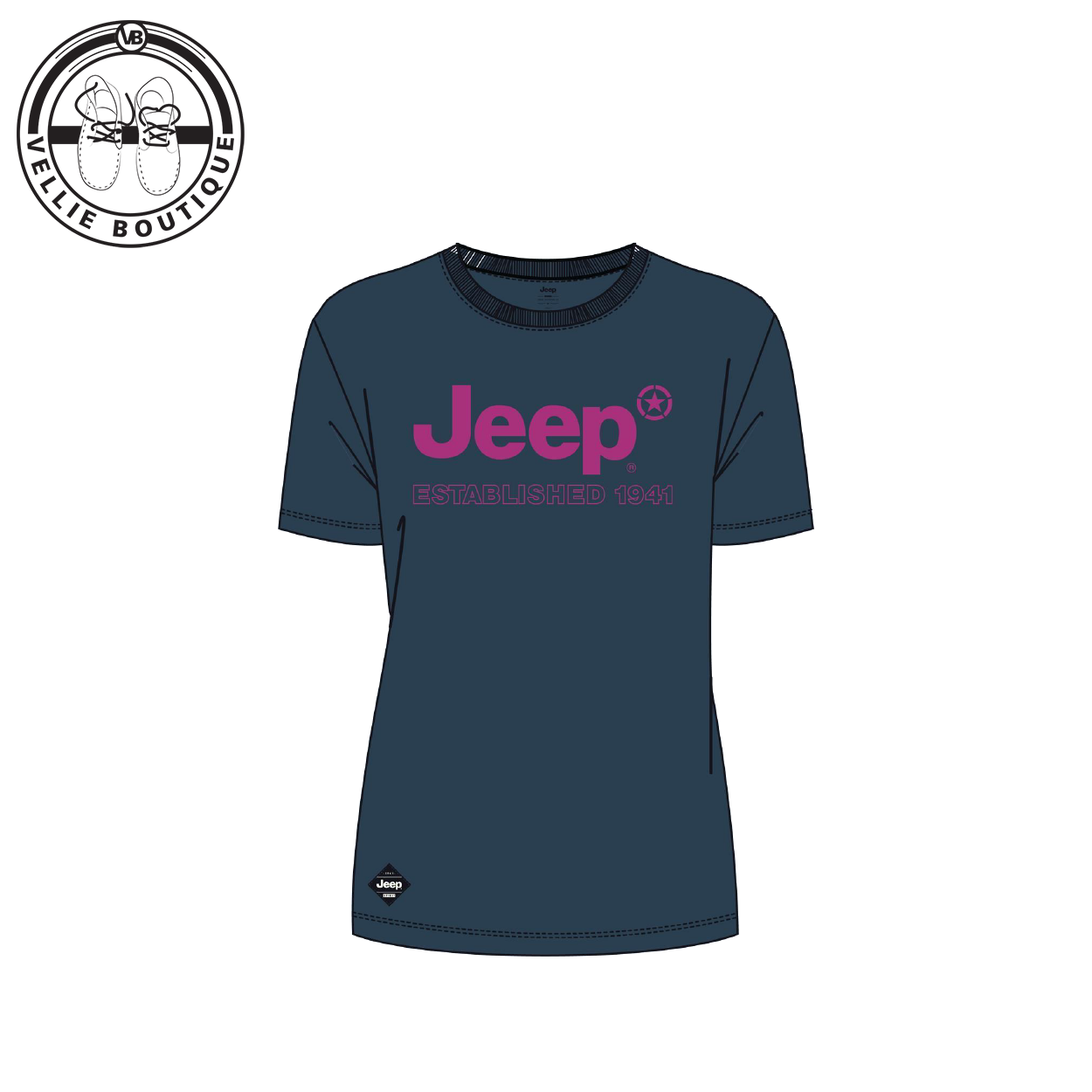 JEEP Ladies Iconic Logo Tee - Navy