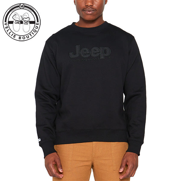 JEEP Men Applique Crewneck - Black