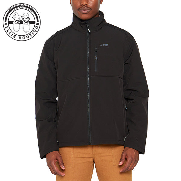 JEEP Men Funnel Neck Soft Shell Jacket - Black