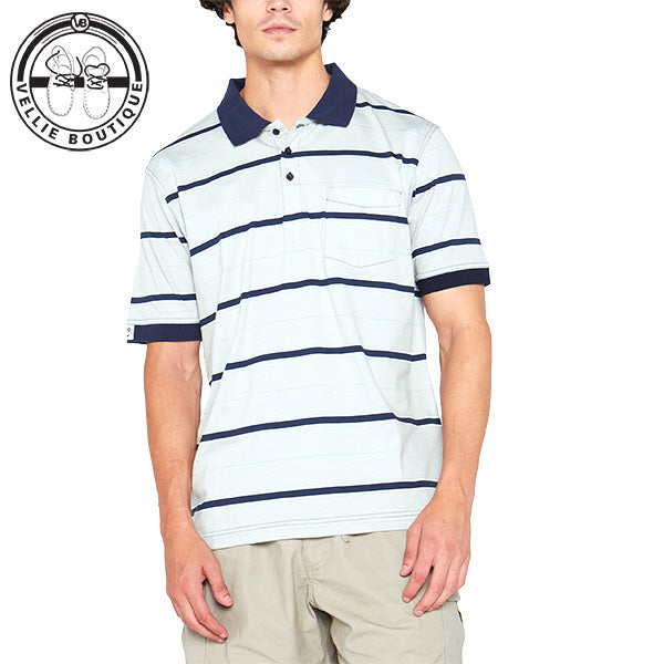 JEEP Men  Yarn Dyed Stripe Polo - Smog