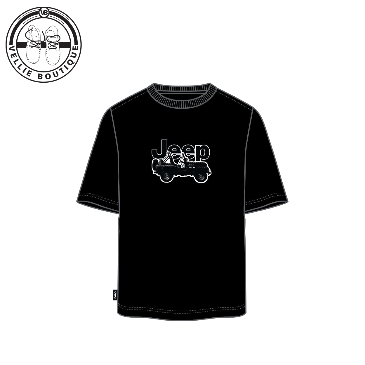Jeep Mens Car Icon Print Tee - Black