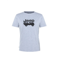 Gray t-shirt with Jeep logo on a white background