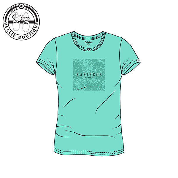 Kakiebos Ladies Square Bloom Tee - Bevelled Glass