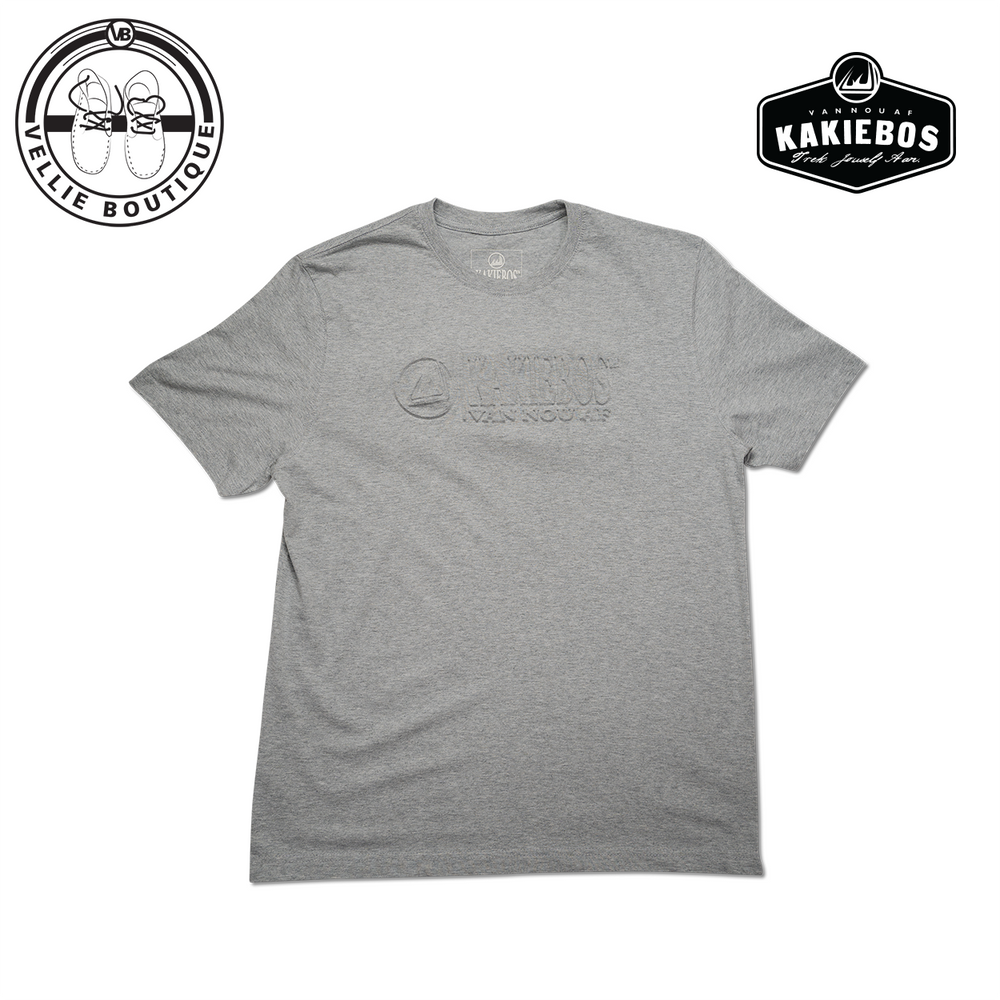 Kakiebos Mens Plein Bos (Emboss) T-Shirt - Grey Melange