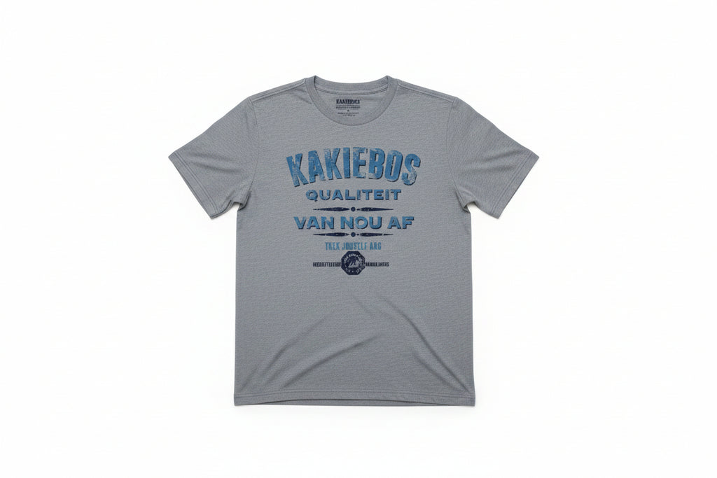 Kakiebos Mens Qualiteit Tee - Smoke