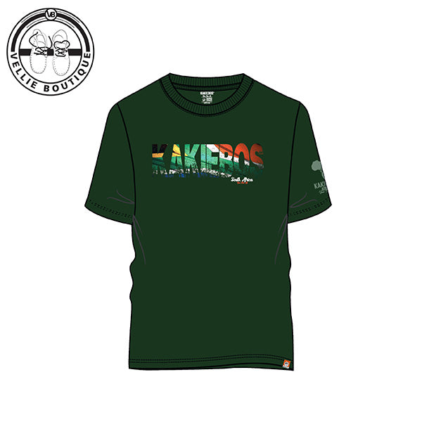 Kakiebos Mens SA Vlag Tee - Forest Green