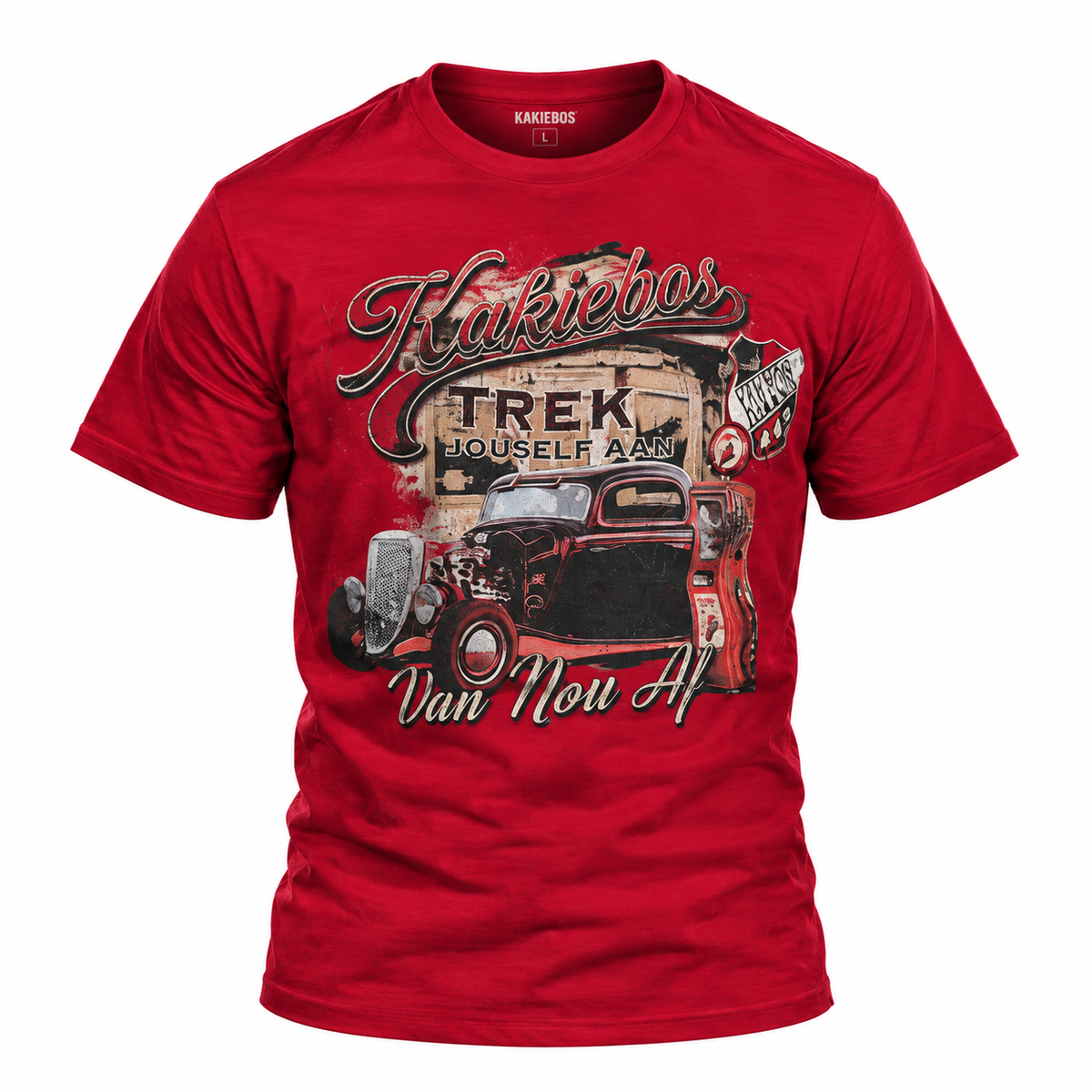 Kakiebos Mens Classic Hot Rod Tee - Red