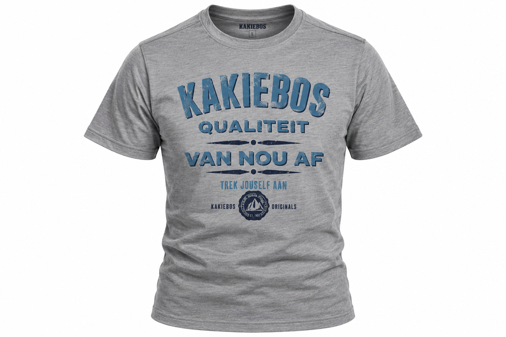Kakiebos Mens Qualiteit Tee - Smoke