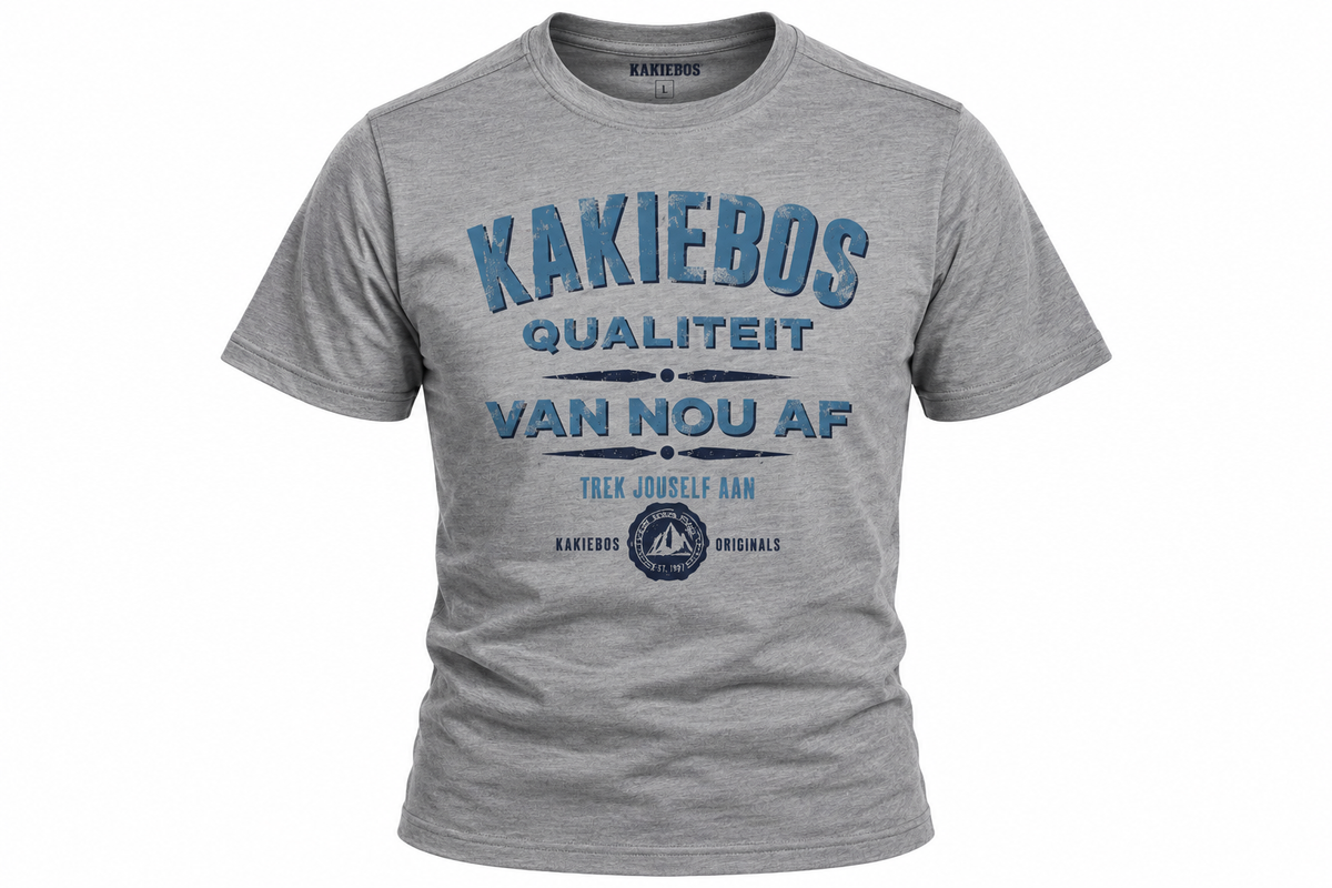 Kakiebos Mens Qualiteit Tee - Smoke