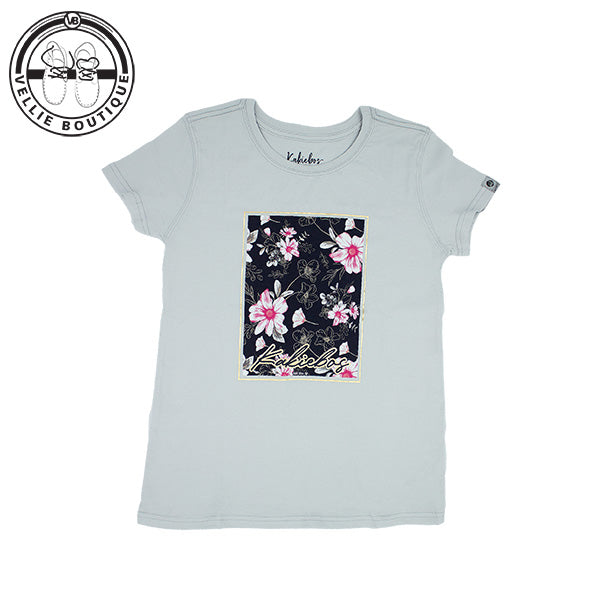 Kakiebos Ladies Floral Tee - Silver