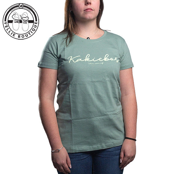 Kakiebos Ladies Classic Fit Scribble Tee - Fatique