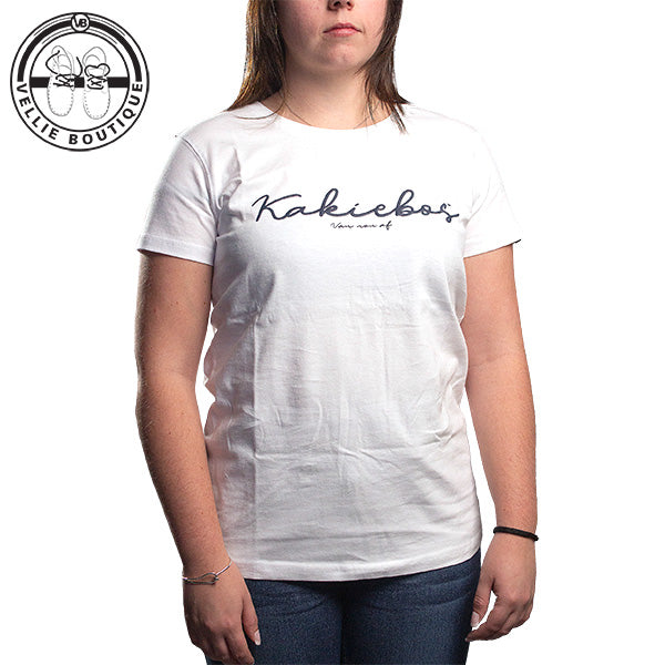Kakiebos Ladies Classic Fit Scribble Tee - White