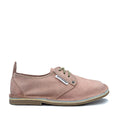 A pink Protea Vellie shoe with lace-up closure, made from premium leather.
