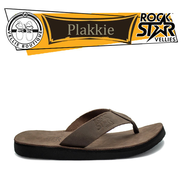 Rockstar Leather Thong Plakkie Brown