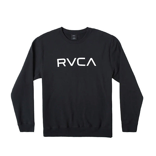Black long-sleeved RVCA crewneck sweatshirt with 'RVCA' text logo on the front.