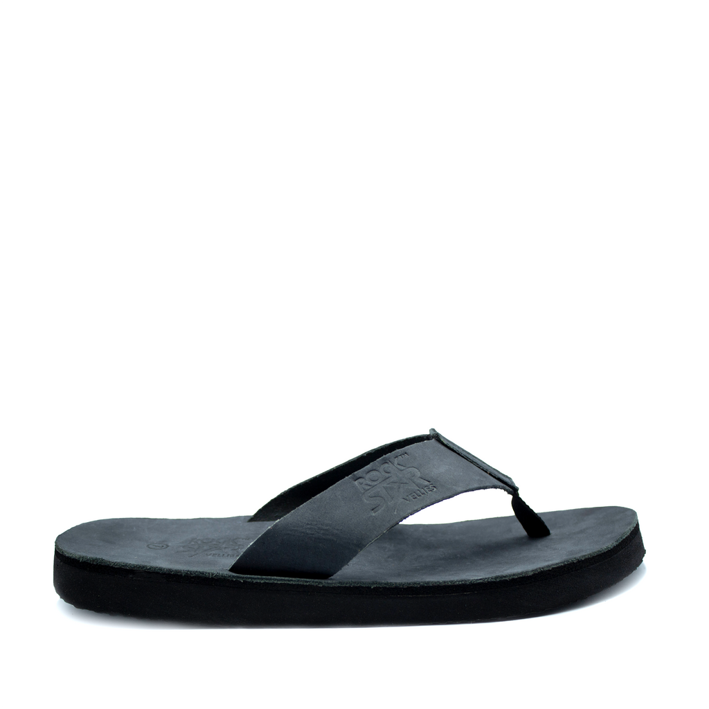 Rockstar Leather Thong Plakkie Black