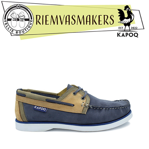 KapoQ Riemvasmakers Navy Boat Shoe – Vellie Boutique