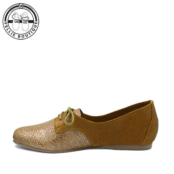 Mary Jane Pixie - Toffee / Gold