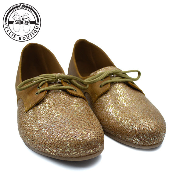 Mary Jane Pixie - Toffee / Gold