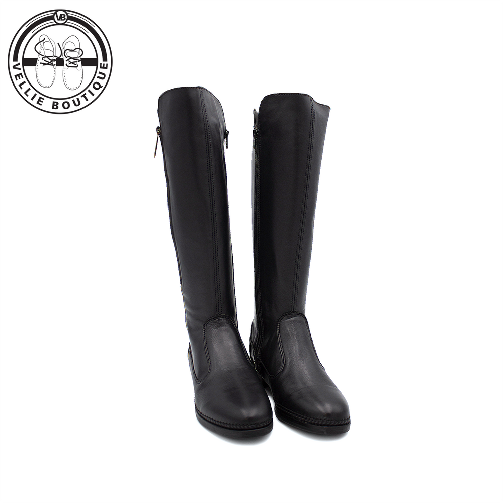 Tsonga Ikwata Leather Riding Boot Black Relaxa Vellie Boutique