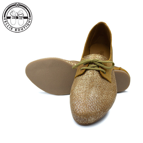 Mary Jane Pixie - Toffee / Gold