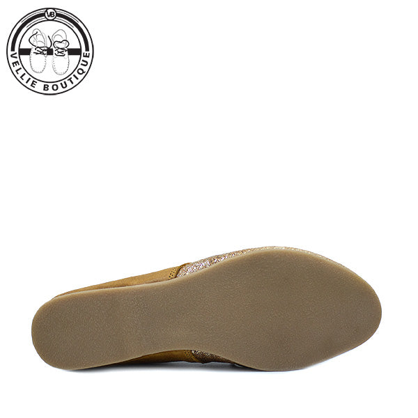 Mary Jane Pixie - Toffee / Gold