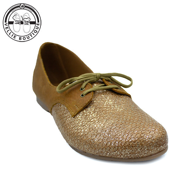 Mary Jane Pixie - Toffee / Gold