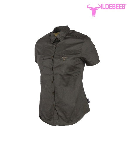 Wildebees Ladies Plain Pocket Blouse - Olive
