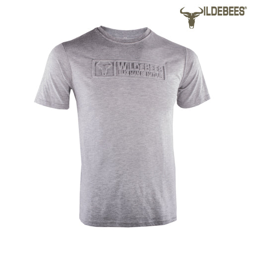 Wildebees Mens Casual T-Shirt Badge Emboss (Grey)