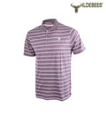 Wildebees Mens Yarn Dye Stripe Golfer - Charcoal/ White