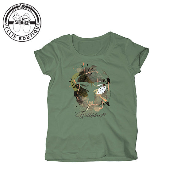 Wildebees Ladies Splatter Logo Tee - Sage