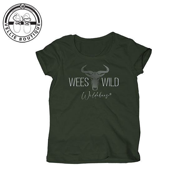 Wildebees Ladies Foil Stripe Tee - Basil