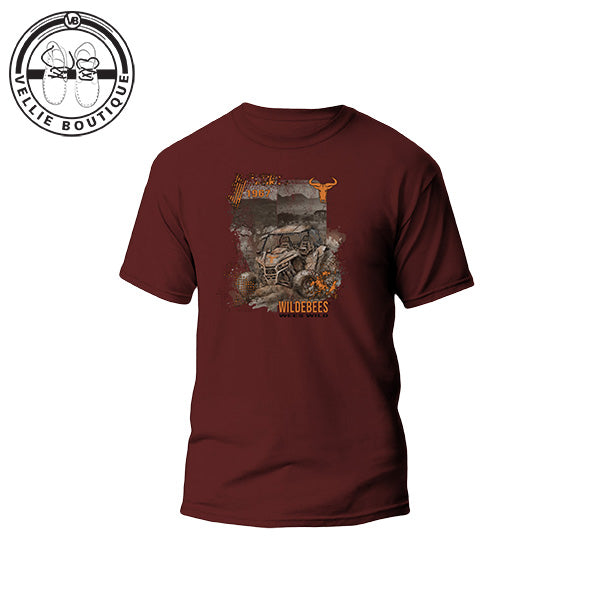 Wildebees Mens Extreme Mud Sling Tee - Carmine