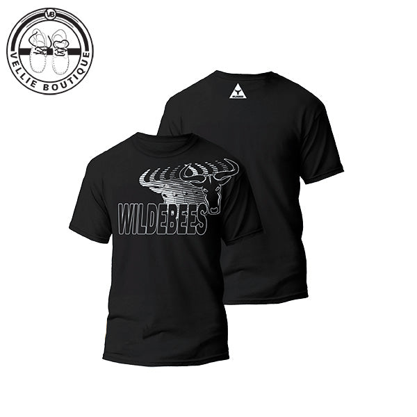 Wildebees Mens Staggerd Logo Tee - Black