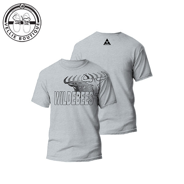 Wildebees Mens Staggerd Logo Tee - Grey