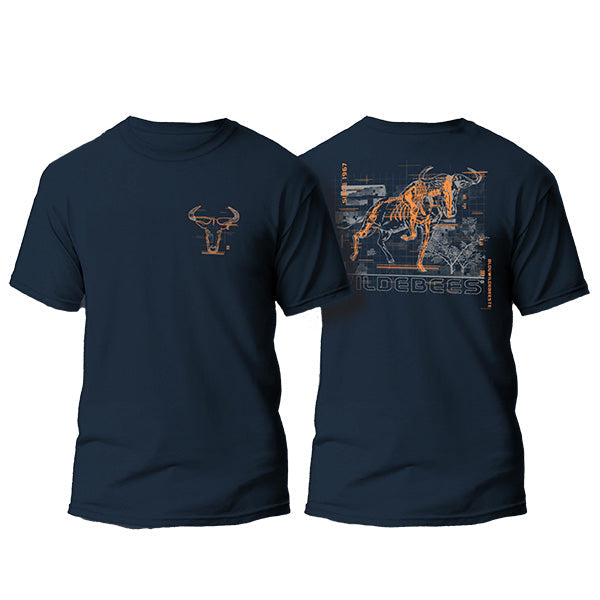 Wildebees Mens Schematic Tee - Indigo