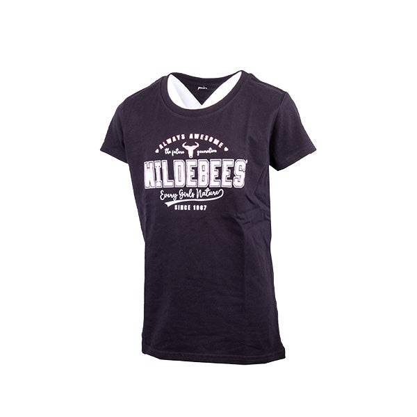 Wildebees Girls Always Awesome Tee - Black