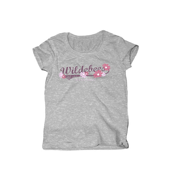 Wildebees Girls Daisy Swoosh Tee - Grey Melange