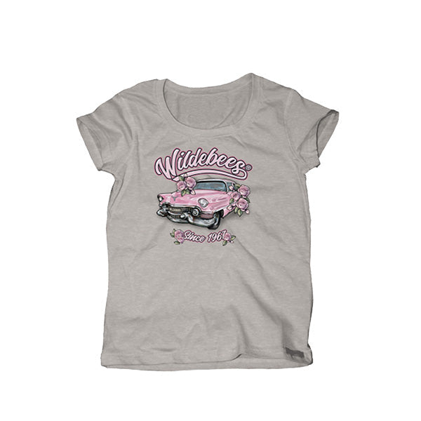 Wildebees Girls Pink Cadillac Tee - Fog