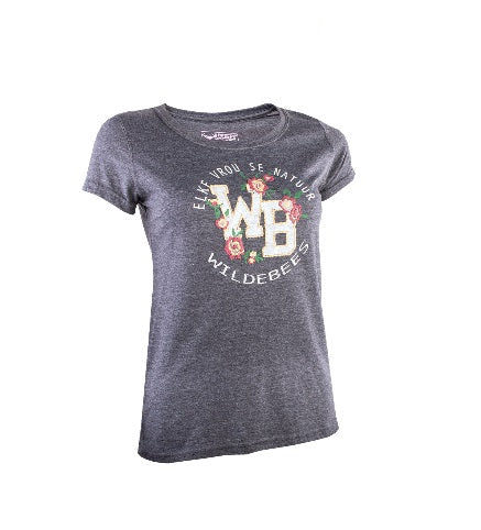 Wildebees Ladies College Stitch Tee - Charcoal Melange